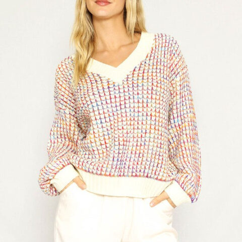 Multicolored knit sweater