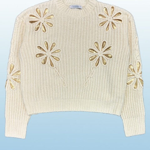 Flower knit sweater